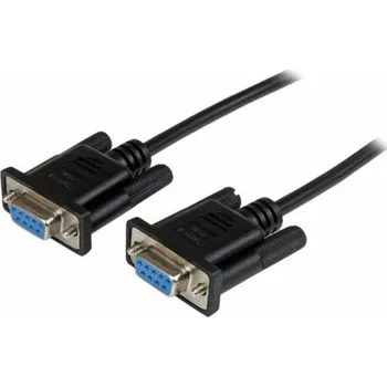 Kabel do PC StarTech.com 2m Black DB9 RS232 Serial Null Modem Cable F/F - DB9 Female to Female - 9 pin RS232 Null Modem Cable - 2 meter, Black - Null modem kabel - DB-9 (F) do DB-9 (F) - 2 m - lisovaný, křídlové