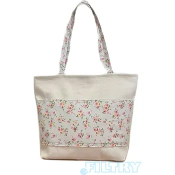 Nákupní taška Taška bavlněná se zipem a kapsama, s dlouhými uchy TBZ3