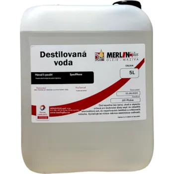 Náplň do chladiče a ostřikovače Merlin Destilovaná voda 5 l