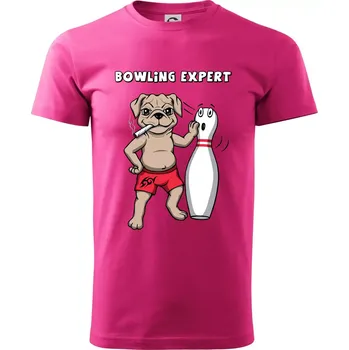 Pánská móda Bowling expert (Hana-creative) - Klasické pánské triko vyšší gramáže - M ( Purpurová )