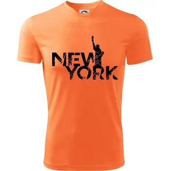 Chlapecké tričko New York retro - Dětské triko sportovní (dresovina) - 122 cm/6 let ( Neon mandarine )