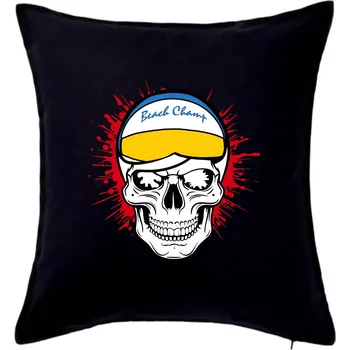Polštář Beach volejbal lebka - Polštář 50x50 - 50x50 - Pouze potah ( Černá )