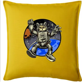 Polštář Kočičí astronaut - Polštář 50x50 - 50x50 - Pouze potah ( Žlutá )
