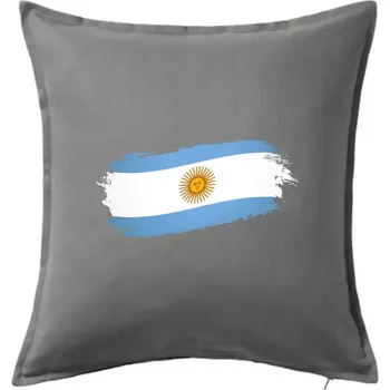 Polštář Argentina vlajka okousaná - Polštář 50x50 - 50x50 - Pouze potah ( Tmavě šedý melír )