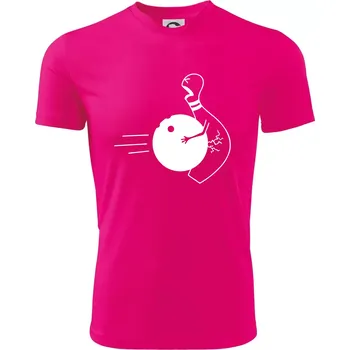 Chlapecké tričko Koule vs kuželka - Dětské triko sportovní (dresovina) - 122 cm/6 let ( Neon Pink )