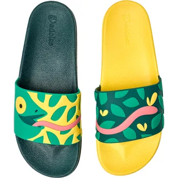 Dámské pantofle Veselé pantofle Chameleon na lovu