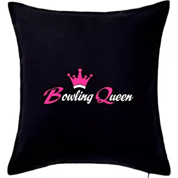 Polštář Bowling queen - Polštář 50x50 - 50x50 - Pouze potah ( Černá )
