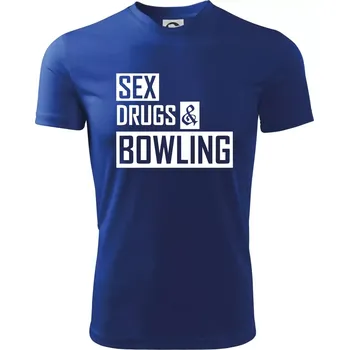 Chlapecké tričko Sex drugs bowling - Dětské triko sportovní (dresovina) - 134 cm/8 let ( Královská modrá )