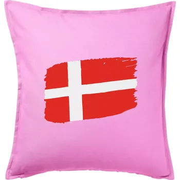 Polštář Dánsko vlajka - Polštář 50x50 - 50x50 - Pouze potah ( Růžová )