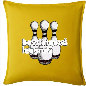 Polštář Bowlingová legenda - Polštář 50x50 - 50x50 - Pouze potah ( Žlutá )