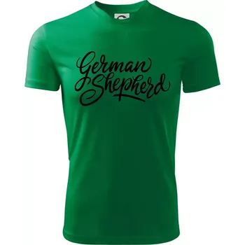 German shepherd - nápis okrasny - nápis okrasný - Dětské triko sportovní (dresovina) - 158 cm/12 let ( Středně zelená )