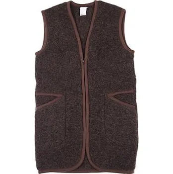 Dámská vesta Vlnka Prodloužená vesta z ovčí vlny tmavě hnědá 4XL