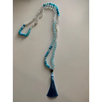 Náhrdelník RV studio Louny s.r.o. Korálky Mala ze vzácných kamenů - Achát a Křišťál