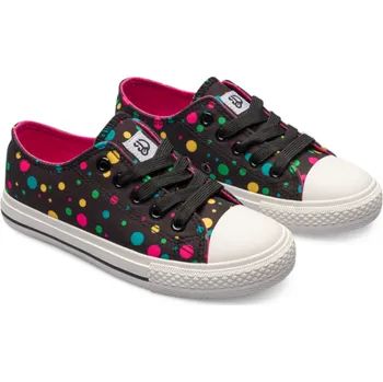 Dívčí tenisky Veselé dětské plátěné tenisky Neonové puntíky