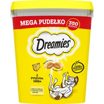 Krmivo pro kočku DREAMIES Mega Box 350 g - doplňkové krmivo pro dospělé kočky, s lahodným sýrem