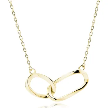 Náhrdelník Pozlacený stříbrný náhrdelník se spojenými oválky - Meucci SLN073