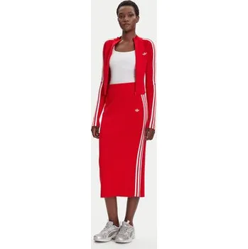 Dámská mikina adidas Mikina adicolor 3-Stripes JY2598 Červená Slim Fit XS