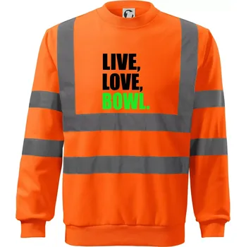 Pánská mikina Live, Love, Bowl - Reflexní mikina - 2XL ( Neonově oranžová )