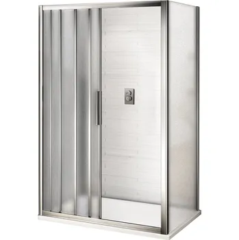 WellMall AFTER COMBI 120x90 Grape Sprchový kout s třídílnými posuvnými dveřmi a pevnou bočnicí