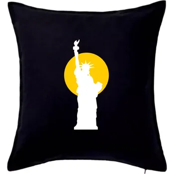 Polštář Socha svobody slunce - Polštář 50x50 - 50x50 - Pouze potah ( Černá )