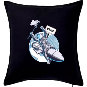 Polštář Brno penis raketa - Polštář 50x50 - 50x50 - Pouze potah ( Černá )