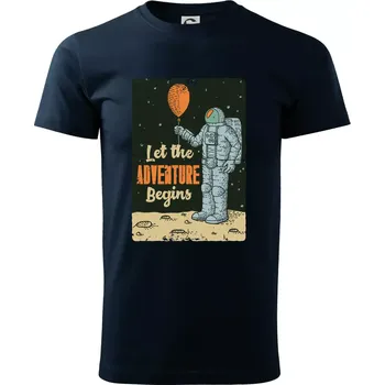 Pánské tričko Astronaut balón - Triko extra velké (5-8XL) - 8XL ( Námořní modrá (velmi tmavá - téměř černá) )