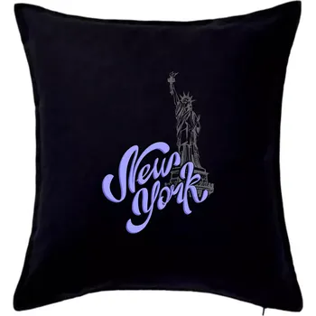Polštář New York Lettering - Polštář 50x50 - 50x50 - Pouze potah ( Černá )
