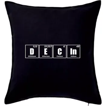 Polštář Periodická tabulka Děčín - Polštář 50x50 - 50x50 - Pouze potah ( Černá )