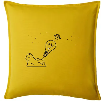 Polštář Žárovka vesmír - Polštář 50x50 - 50x50 - Pouze potah ( Žlutá )