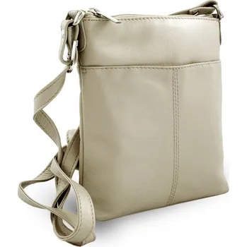 Kabelka Arwel Kožená zipová minikabelka - česká výroba; světle šedá