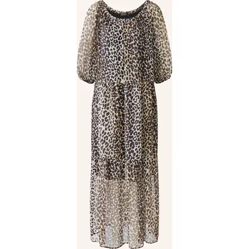 Dámské šaty Oui Dámské Šaty S 3/4 Rukávem, světle hnědá / černá / světle...