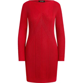 Dámské šaty Lauren Ralph Lauren Dámské Pletené Šaty, červená, 42