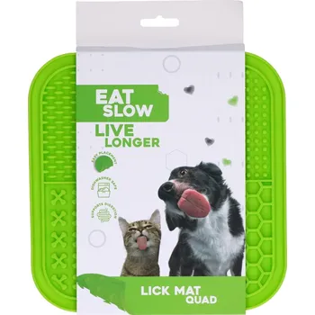 Miska pro psa Eat Slow Live Longer lízací podložka Quad zelená