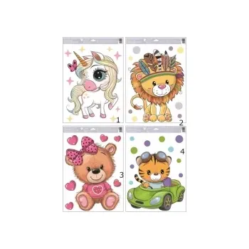 Okenní dekorace Okenní fólie barevná zvířátka 30 x 50 cm