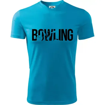 Chlapecké tričko Bowling nápis kuželky - Dětské triko sportovní (dresovina) - 122 cm/6 let ( Světlý tyrkys )