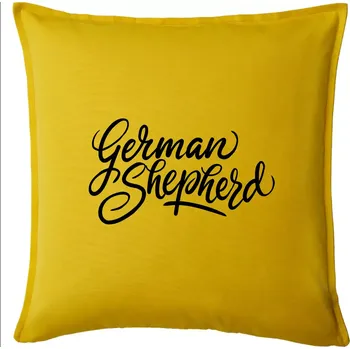 Polštář German shepherd - nápis okrasny - nápis okrasný - Polštář 50x50 - 50x50 - Pouze potah ( Žlutá )