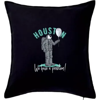Polštář Houston we have a problem hra - Polštář 50x50 - 50x50 - Včetně výplně ( Černá )