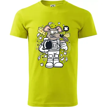 Myš kosmonaut komiks - Klasické pánské triko vyšší gramáže - S ( Limetková )