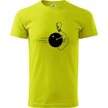 Koule vs kuželka - Klasické pánské triko vyšší gramáže - M ( Limetková )
