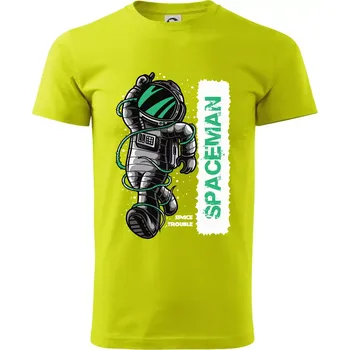 Spaceman trouble - Klasické pánské triko vyšší gramáže - 3XL ( Limetková )