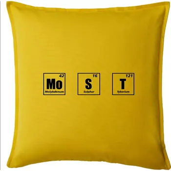 Polštář Periodická tabulka Most - Polštář 50x50 - 50x50 - Pouze potah ( Žlutá )