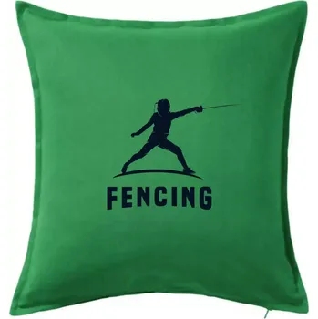 Polštář Fencing (šerm) - postava - Polštář 50x50 - 50x50 - Pouze potah ( Středně zelená )