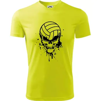 Volejbal lebka splash - Dětské triko sportovní (dresovina) - 146 cm/10 let ( Neonově žlutá )