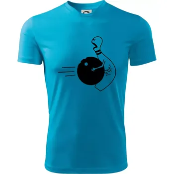 Koule vs kuželka - Dětské triko sportovní (dresovina) - 146 cm/10 let ( Světlý tyrkys )