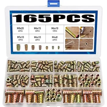 Spojovací materiál CAB Tools 165 ks závitových vložek, matice M4/M5/M6/M8