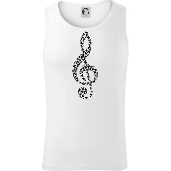 Houslový klíč z not - Tílko pánské Core - M ( Bílá )