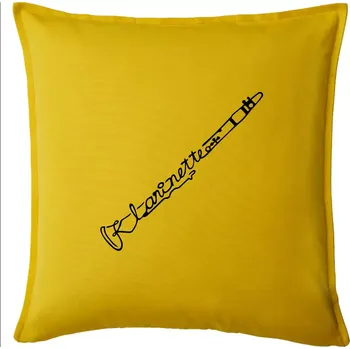 Polštář Klarinet nápis - Polštář 50x50 - 50x50 - Pouze potah ( Žlutá )
