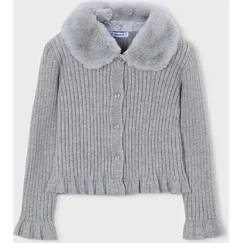 Dívčí svetr Dětský kardigan Mayoral 4311.6L.Mini.9BYA šedá 90X, vel. 104