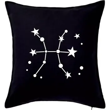 Polštář Souhvězdí - Pisces - Ryby - Polštář 50x50 - 50x50 - Pouze potah ( Černá )