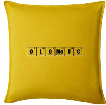 Polštář Periodická tabulka Olomouc - Polštář 50x50 - 50x50 - Pouze potah ( Žlutá )